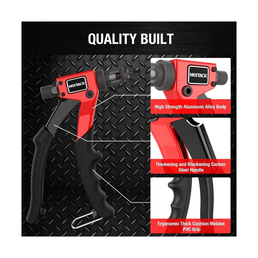 NEXTACK Rivet Nut Tool Kit with a Step Drill Bit & 80 Nutserts for Tight Spac...