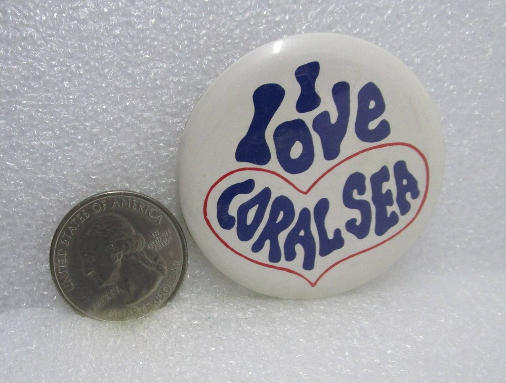 I Love Coral Sea Button Pin
