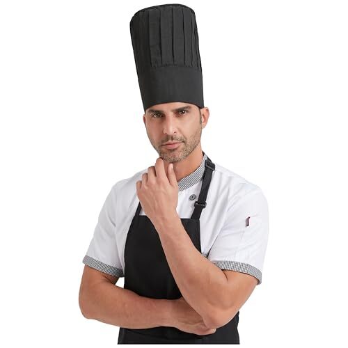 Chef Tall Hat Adjustable Elastic Kitchen Grill BBQ Cooking Chef Cap for Black
