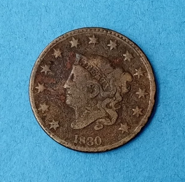 1830 Coronet Large Cent small date Matron Head