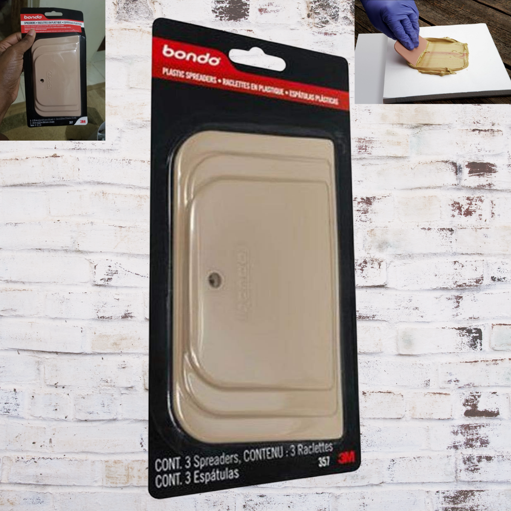 Bondo Spreader 3-Pack 00357 3 Different Sizes For Spreading Filler, Putty, Caulk