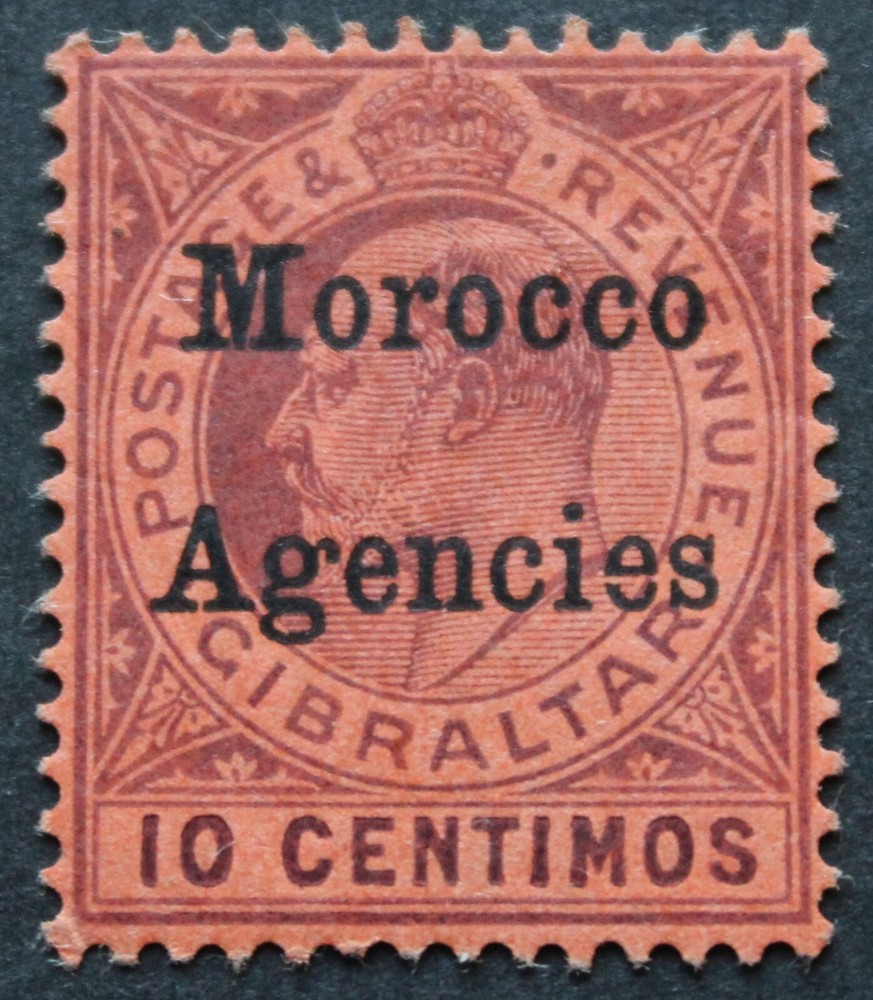 Morocco Agencies 1905 EVII Ten Centimos CD sideways SG 25da mint