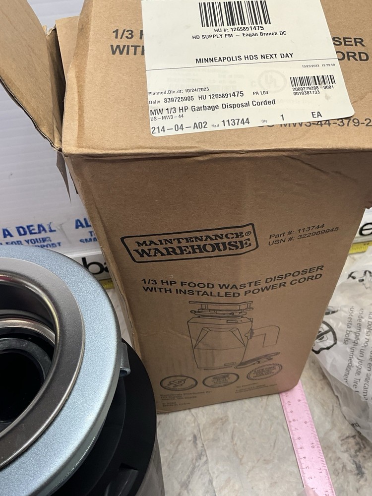 Maintenance Warehouse Food Waste Disposer 1/3 HP W Power Cord 113744 Disposal