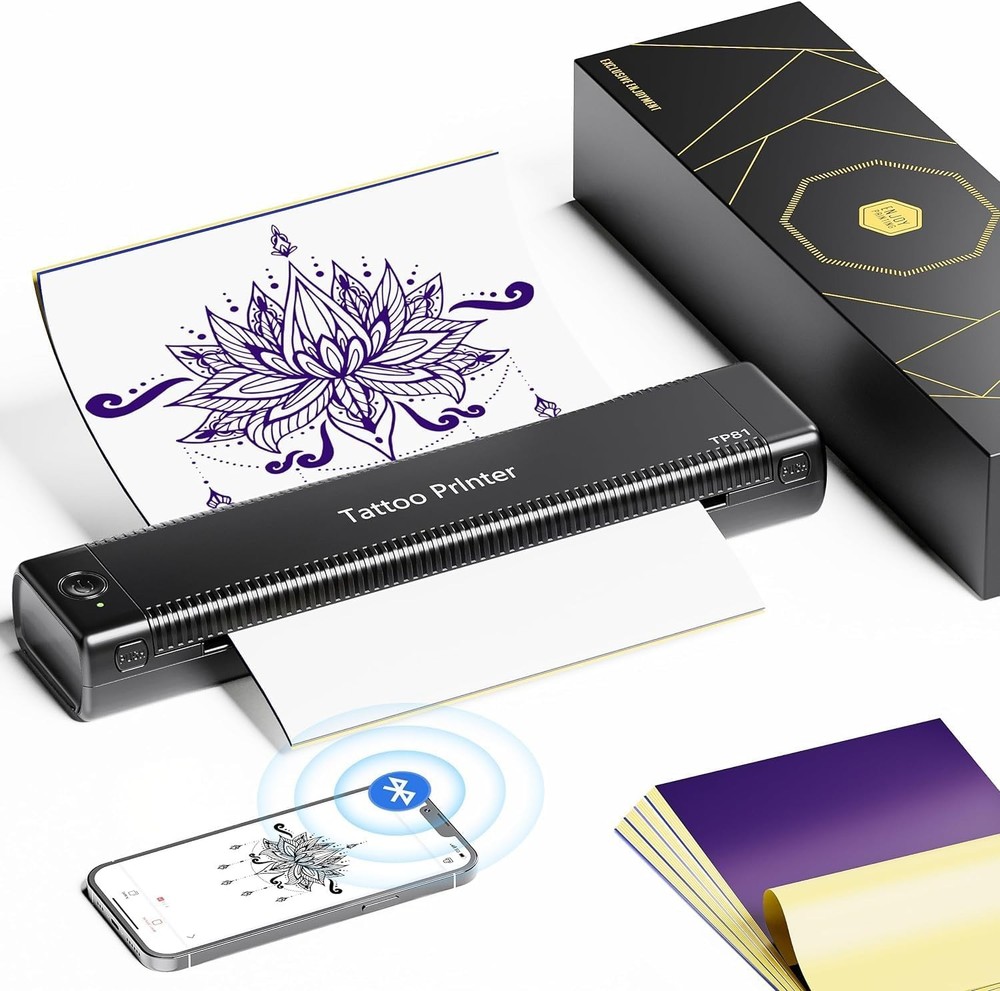 Phomemo TP81 Bluetooth Tattoo Stencil Printer Machine with 10 Papers Beginners