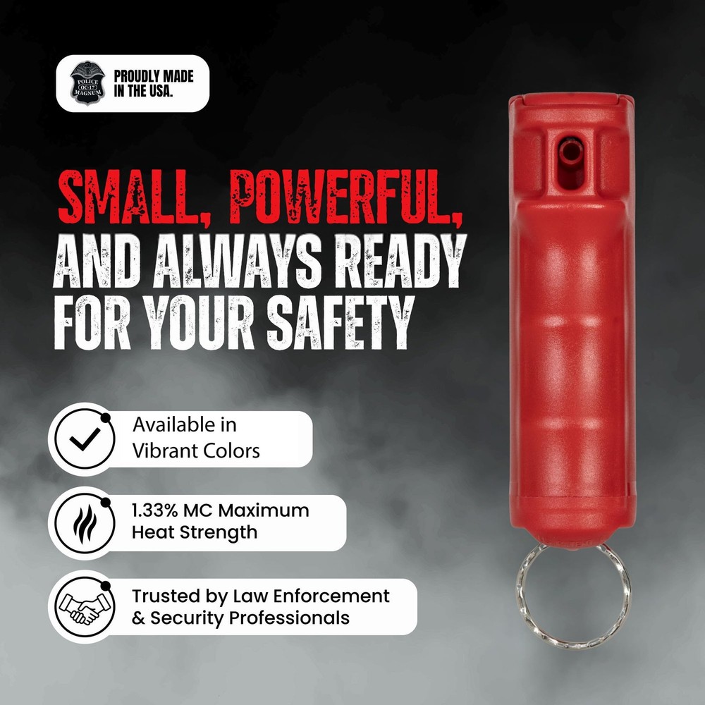 Small Red Pepper Spray Maximum Strength Keychain Personal Self Defense Tool