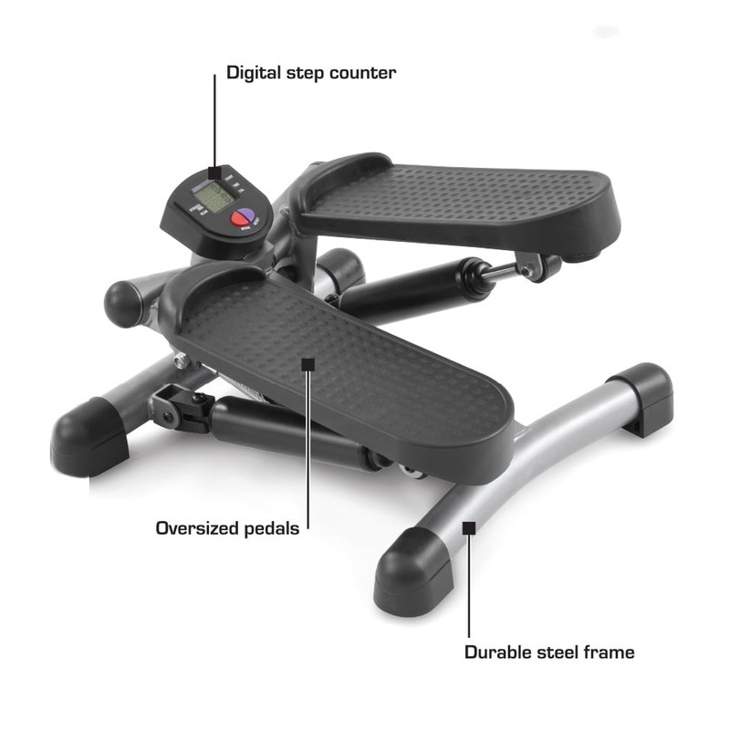 Twisting Mini Stepper Machine Full Body Workout Resistance Bands Digital Display
