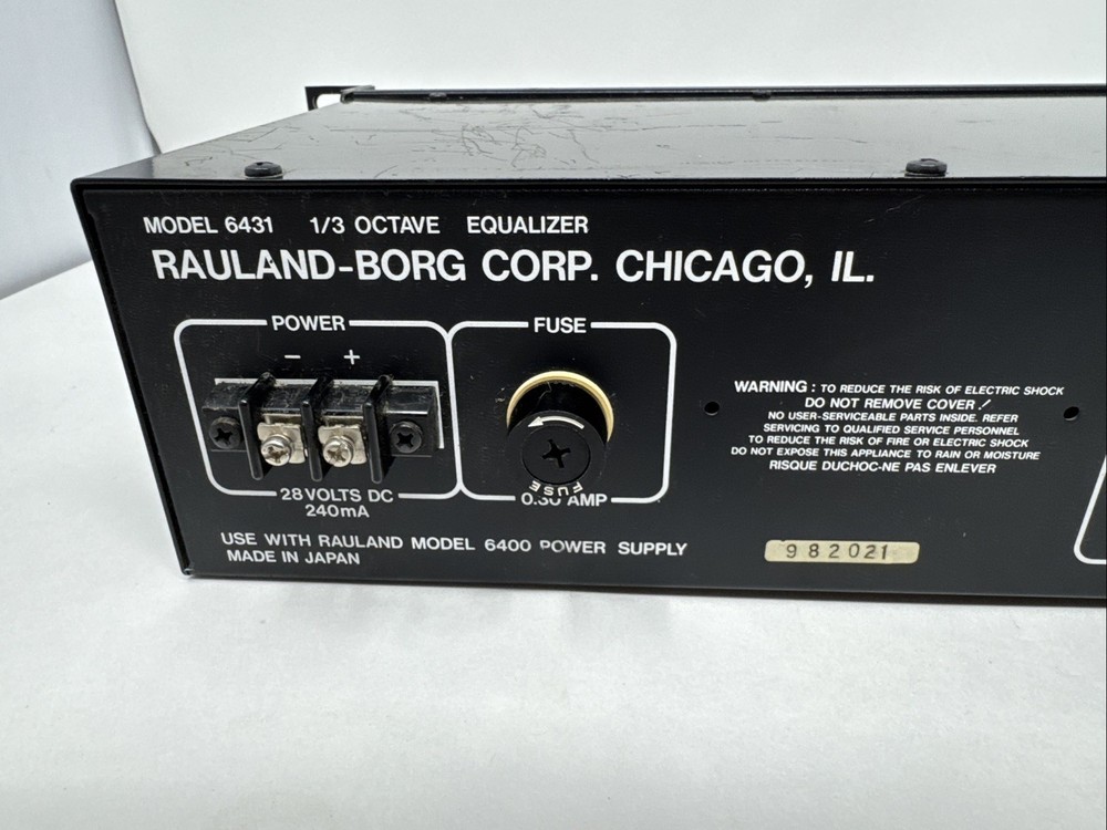 RAULAND MODEL 6431 1/3 OCTAVE EQUALIZER
