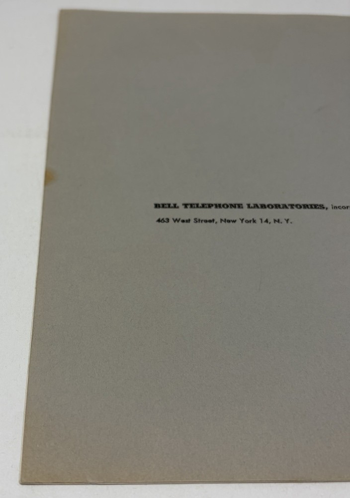 Bell Telephone System Technical Publication Computers 1953 Booklet History
