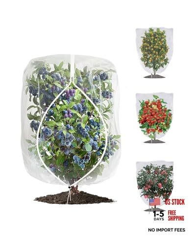 Pack Fruit Tree Netting with Zipper & Drawstring Reusable 2.6 x 3.2 Ft 4