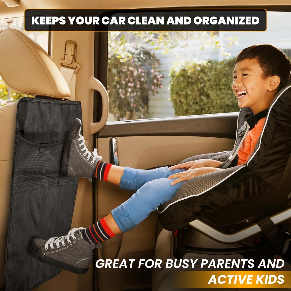 EcoNour 2 Pack Back Seat Protector for Protector, Black 22 Inch