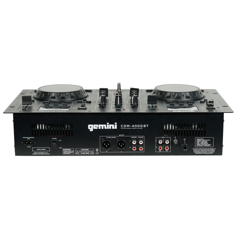 Gemini CDM-4000BT 2-Chan Dual CD/MP3/USB DJ Media Player Controller/Mixer System