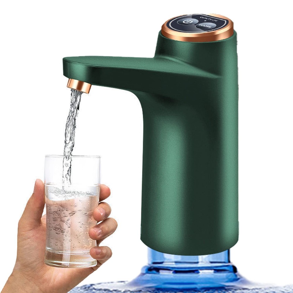 5 Gallon Water Dispenser Pump USB Rechargeable Portable Bottle Pump Green