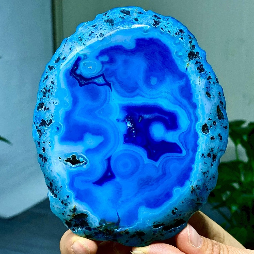 284G Natural Beautiful Agate Geode Druzy Slice Extra Large Gemstone