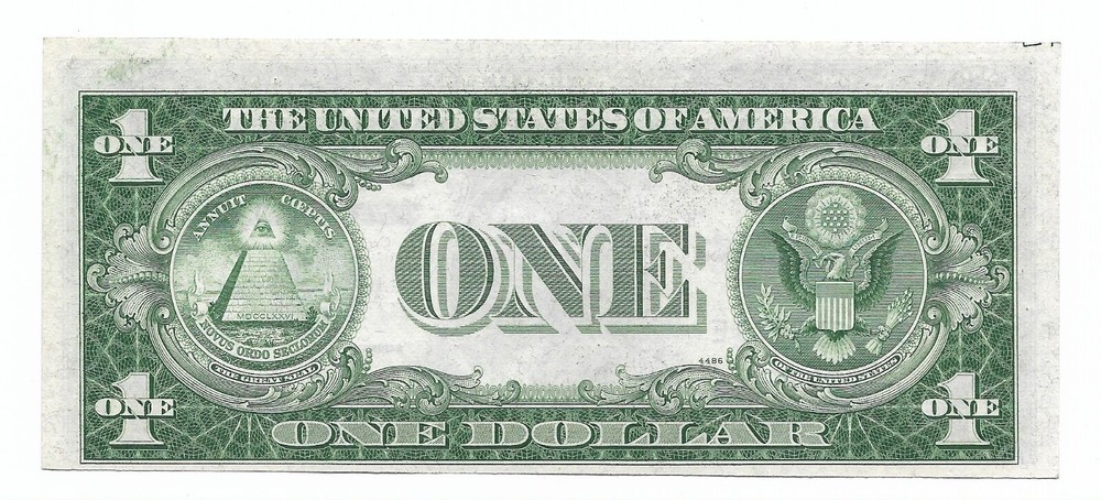 1935C $1 SILVER CERTIFICATE, Uncirculated Banknote. Faulty Alignment ERROR
