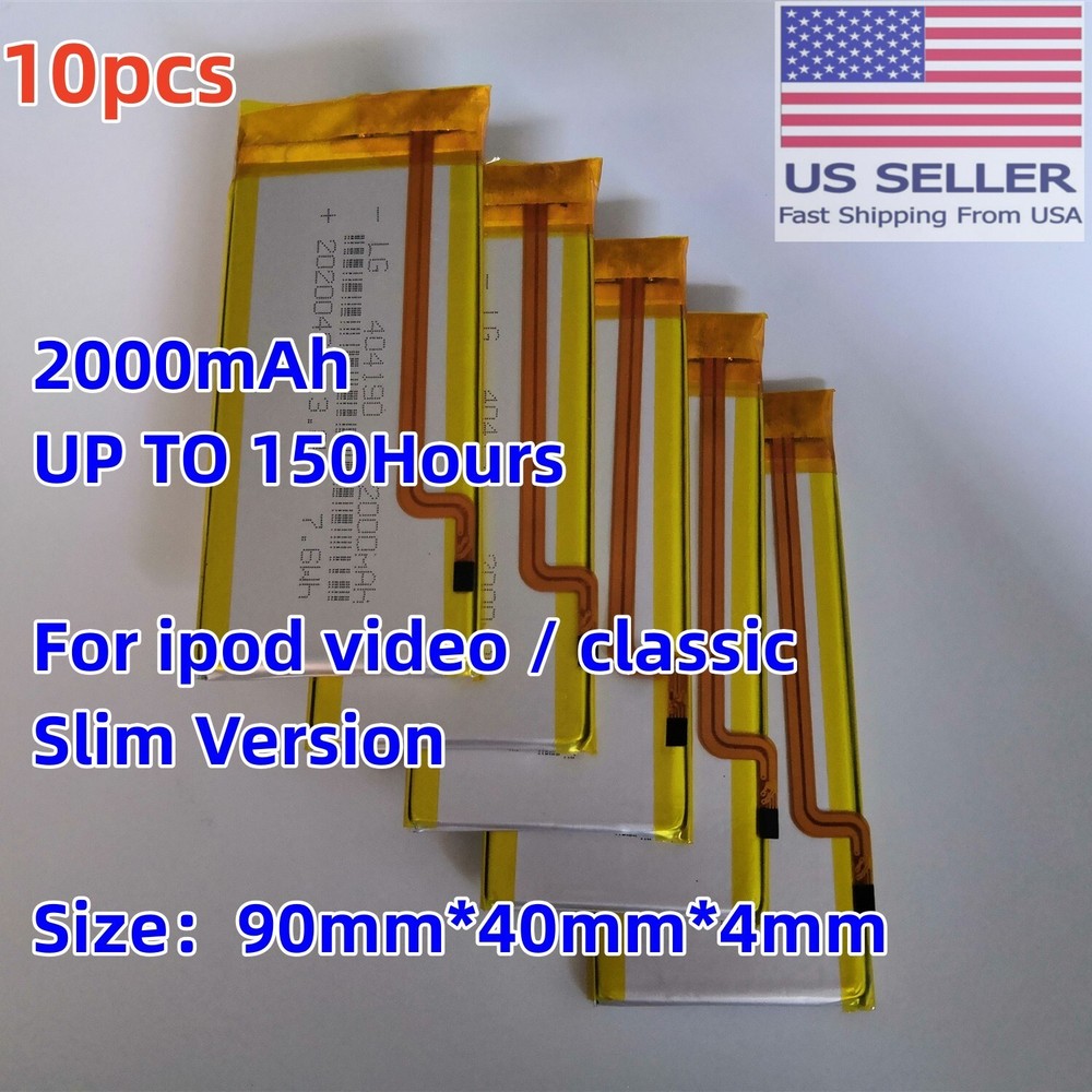 10pcs LG 2000mAh Battery Upgrade replacement for iPod Classic & Video Thin