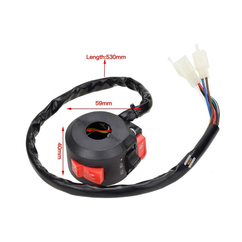 Left Kill Light Starter Switch 8 Wire 3 Function For 50cc 70cc 90cc 110cc 125cc