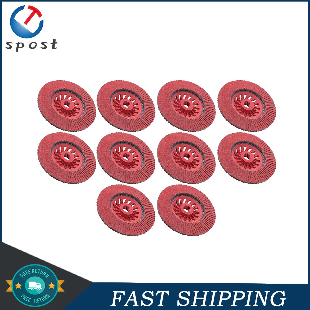 10 PCS Type 29 Ceramic Grain Flap Sanding Discs 4-1/2" x 7/8" 80 Grits
