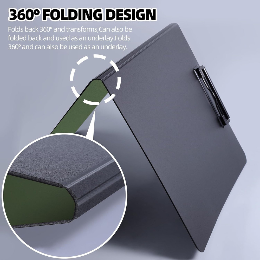 Clipboard Folder, A4 Foldable Clipboard with Horizontal and Vertical Double Meta