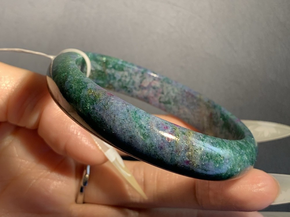 58.5mm Natural High Grade Ruby Zoisite Bangle/Crystal Gem Bangle
