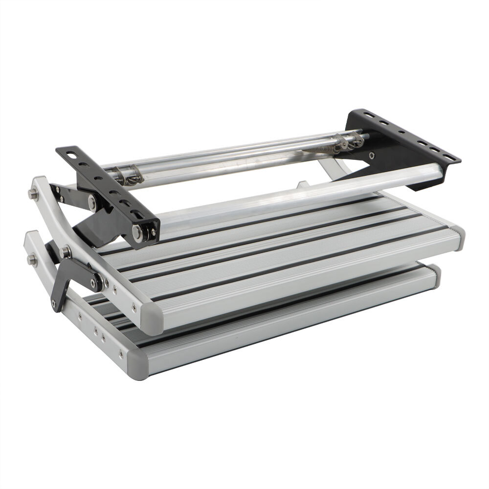 Aluminium Manual Pull Out Retractable Two Step RV Camper Platform Steps Stair