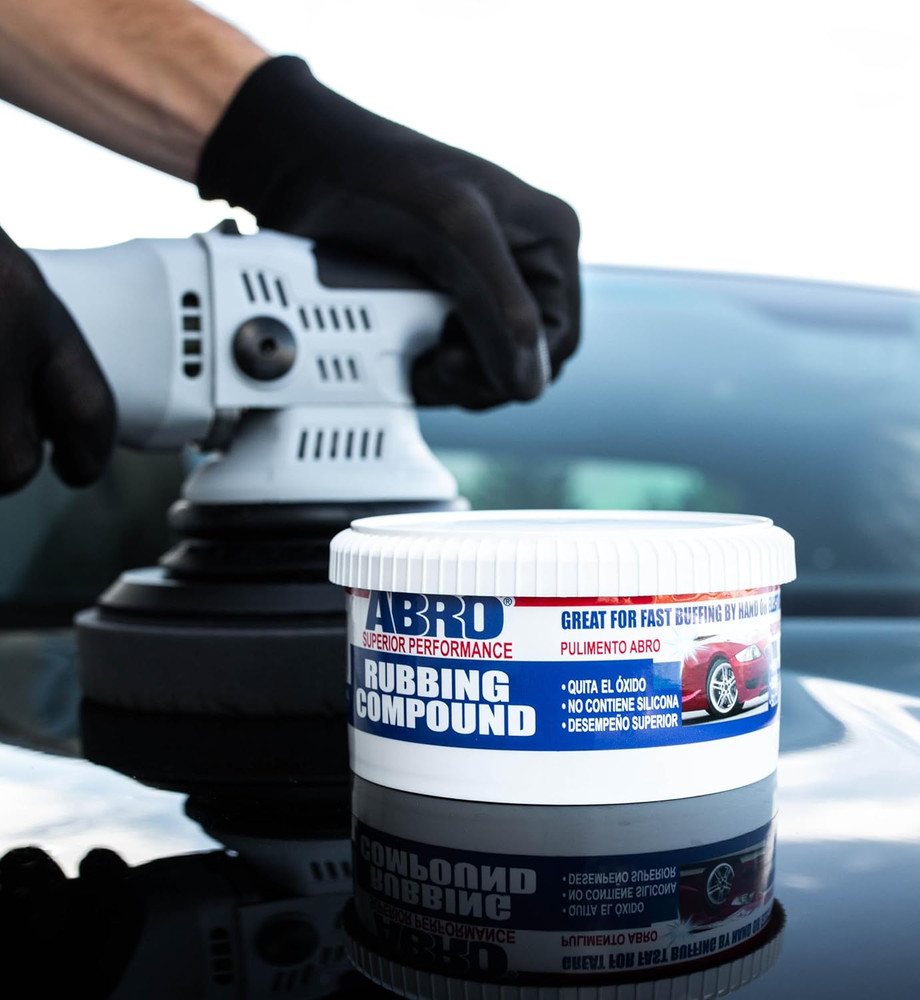 ABRO Superior Performance Rubbing Compound, 10 Oz., Buffing Compound