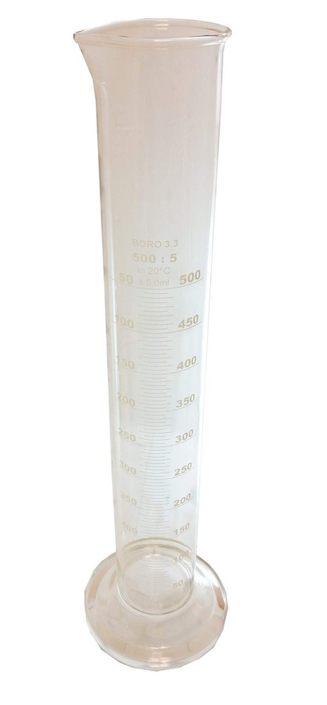 Cylinder, Double-Scale, Borosilicate Glass, 500ml