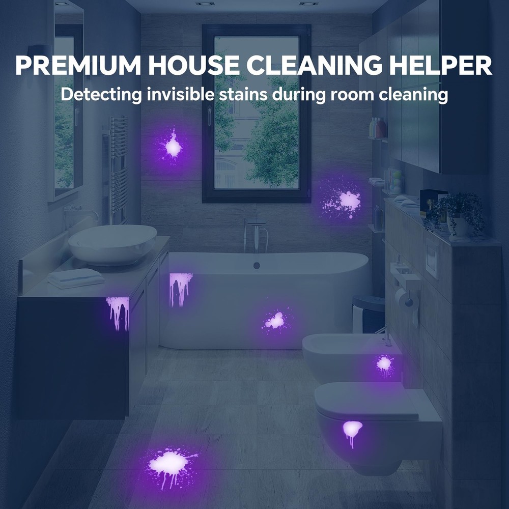 TrixHub 365nm Black Light Flashlight, UV Flashlight Rechargeable Small,