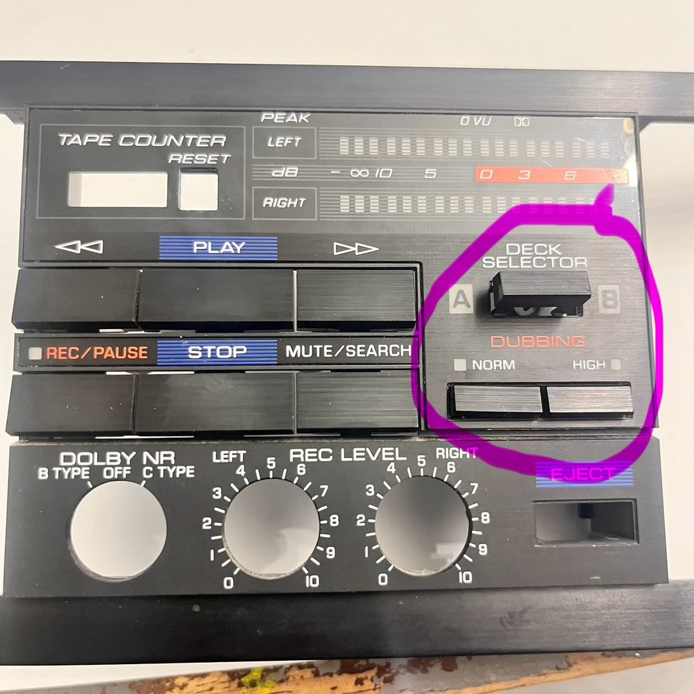 GENUINE YAMAHA K-32 CASSETTE DECK OEM PARTS - Deck Selector /Dubbing Knobs -