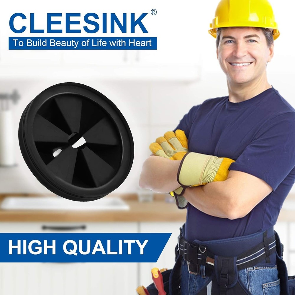 Durable 3-3/8 Inch Garbage Disposal Splash Guard - 2 Pack of Rubber Collars