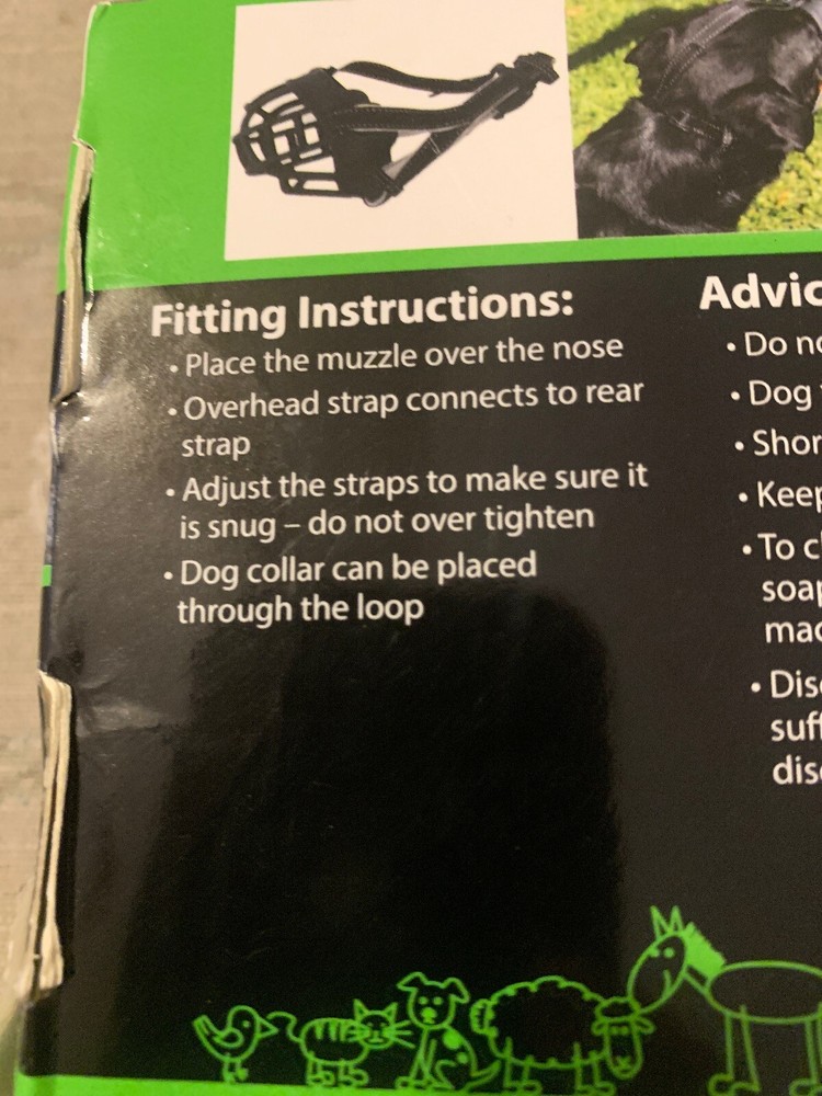 Silicone Black Dog Muzzle: Size 2 (New)