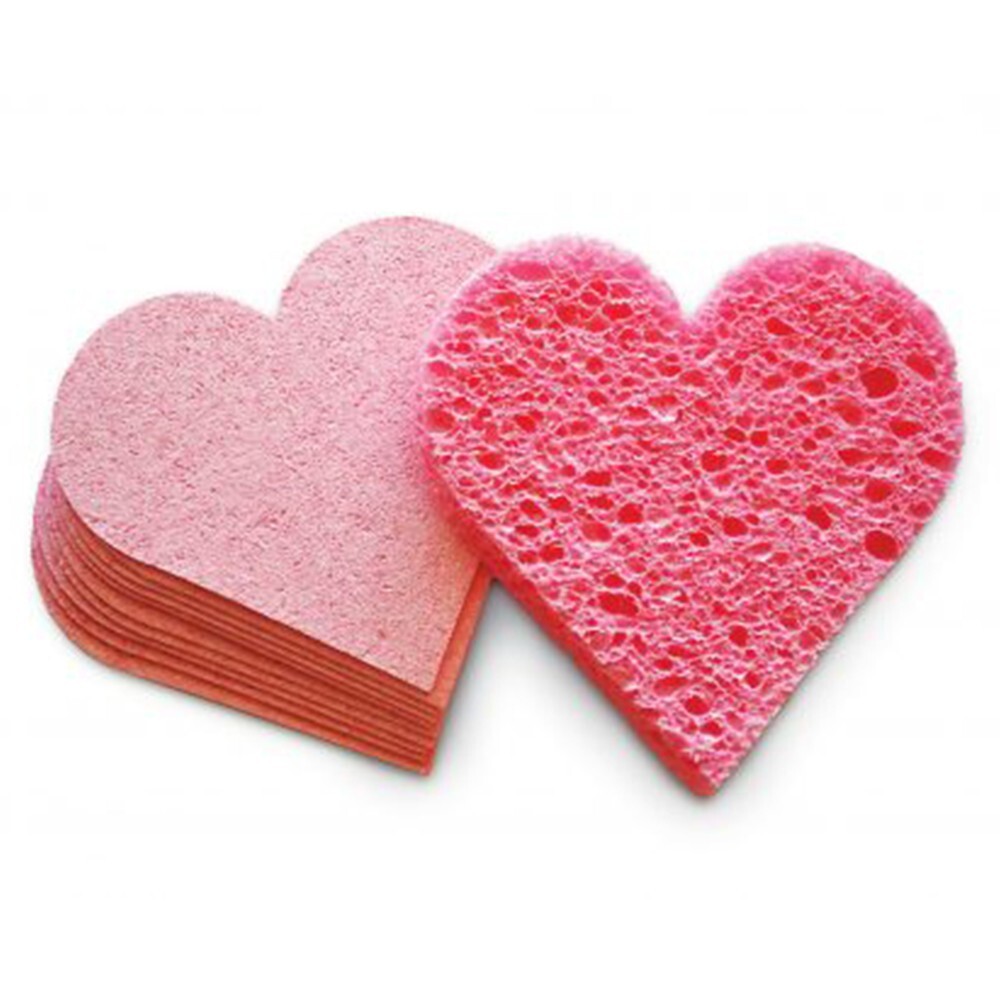 NEW!  Cellulose Heart Compressed Sponges, 75/Pack, 2.5"
