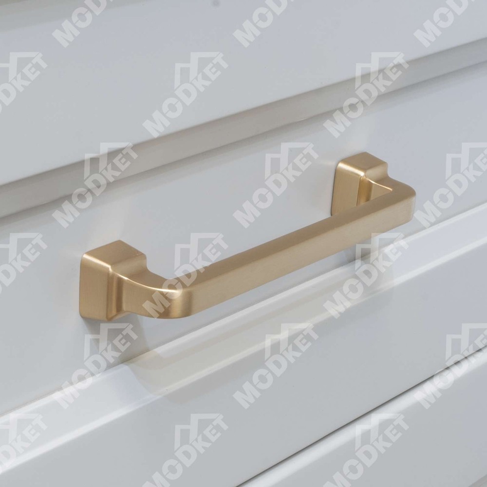 Square Brushed Champagne Gold Solid Cabinet Handles Pulls Knob Kitchen Bathroom