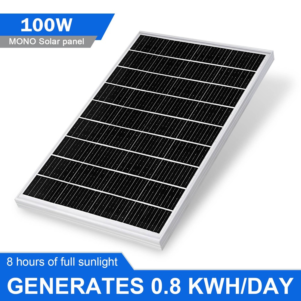 100 Watt 12V High-Efficiency Mono Solar Panel PV Module for RV Marine Caravan