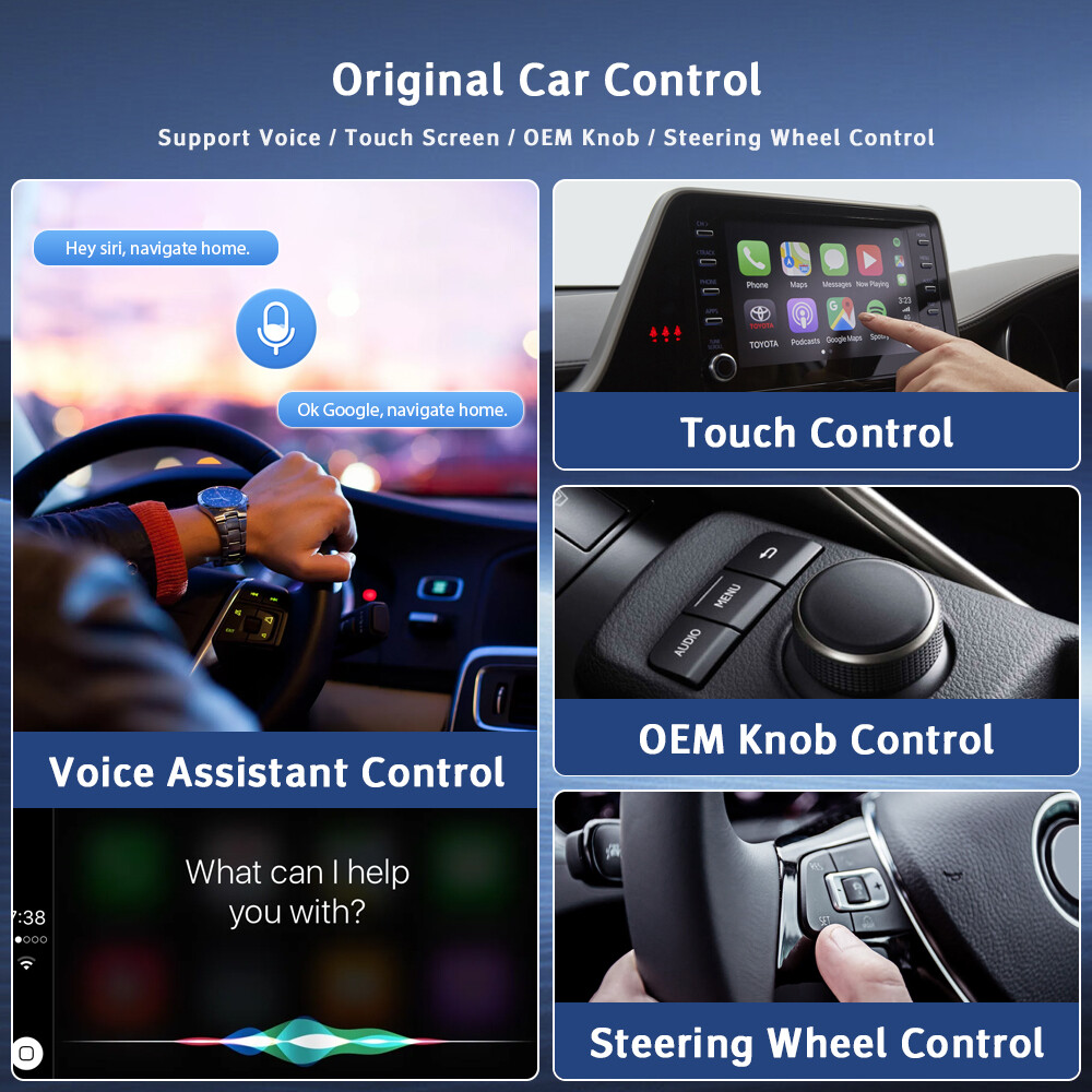 DE Wireless Apple Carplay Adapter Android Auto Adapter USB Car Dongle Box RCD330