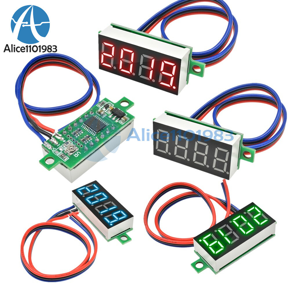 0.36 Inch Digital 4-Digit Voltmeter LED 0-100V Voltage Tester Panel Meter 3-Wire