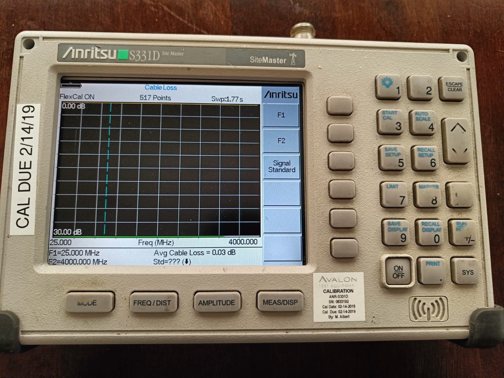 Anritsu SiteMaster S331D Cable & Antenna Analyzer