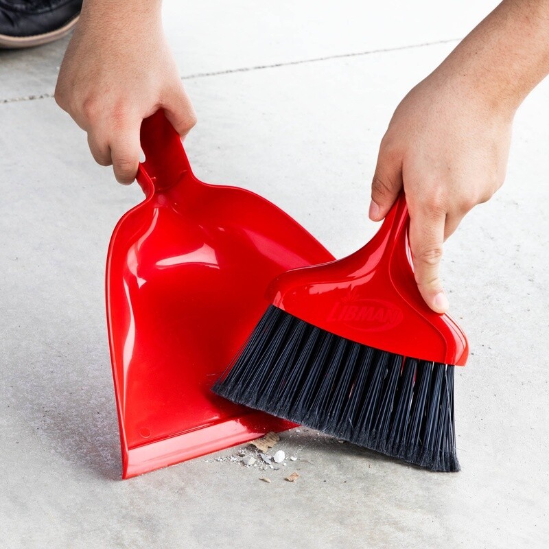 Durable Whisk Broom & Dustpan Heavy Duty Quick Clean Ups Multi-Surface New
