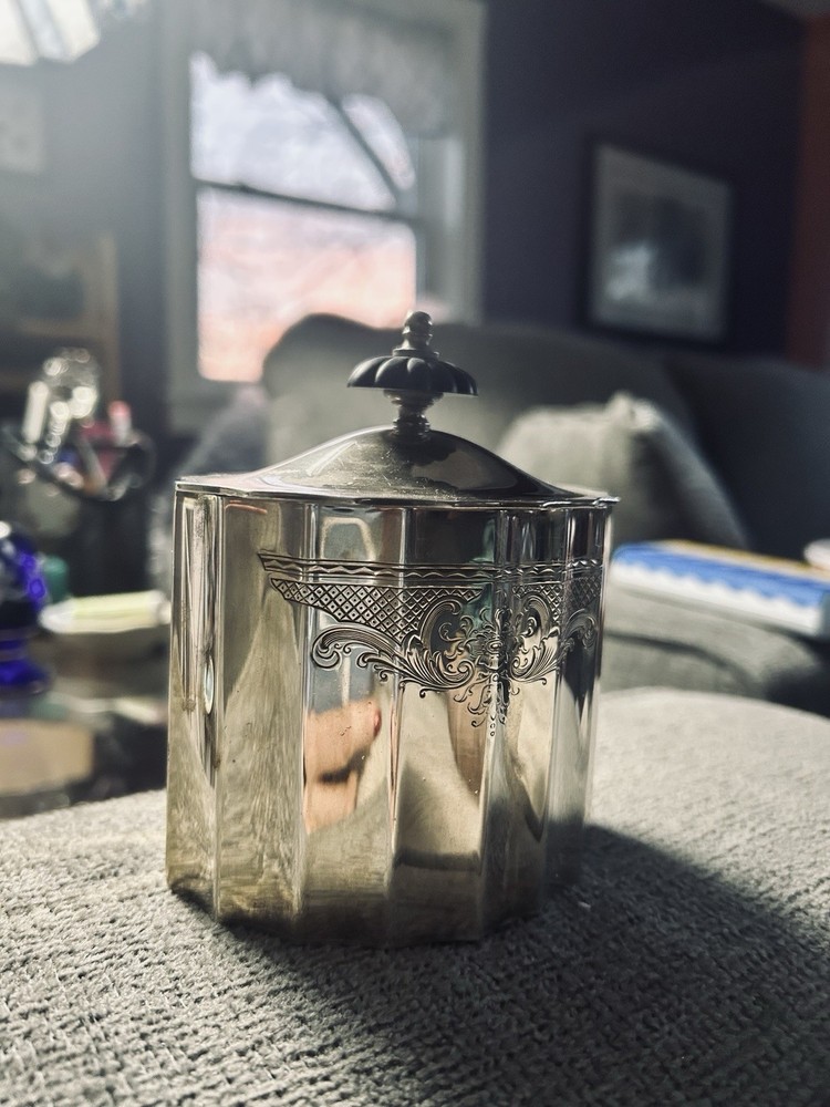 Beautiful Etched Silver Covered Dish, Lunt