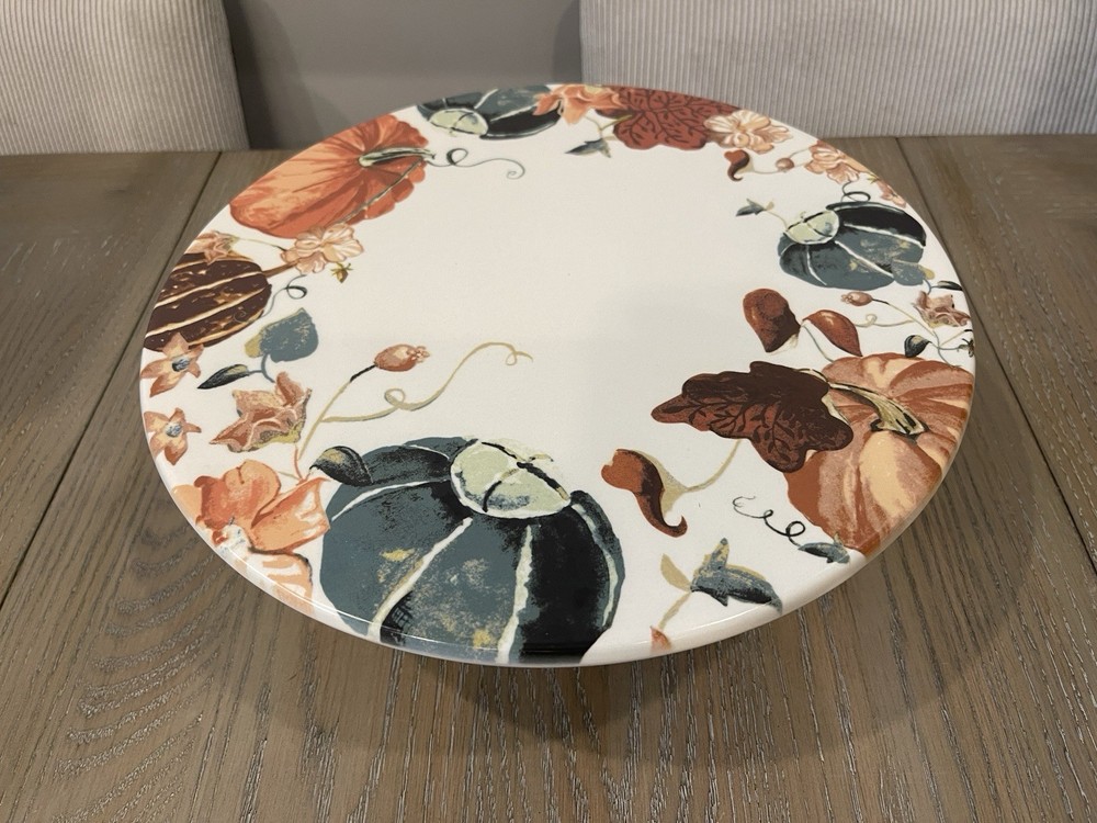 Threshold -12" Fall Stoneware Pumpkin Cake Stand White