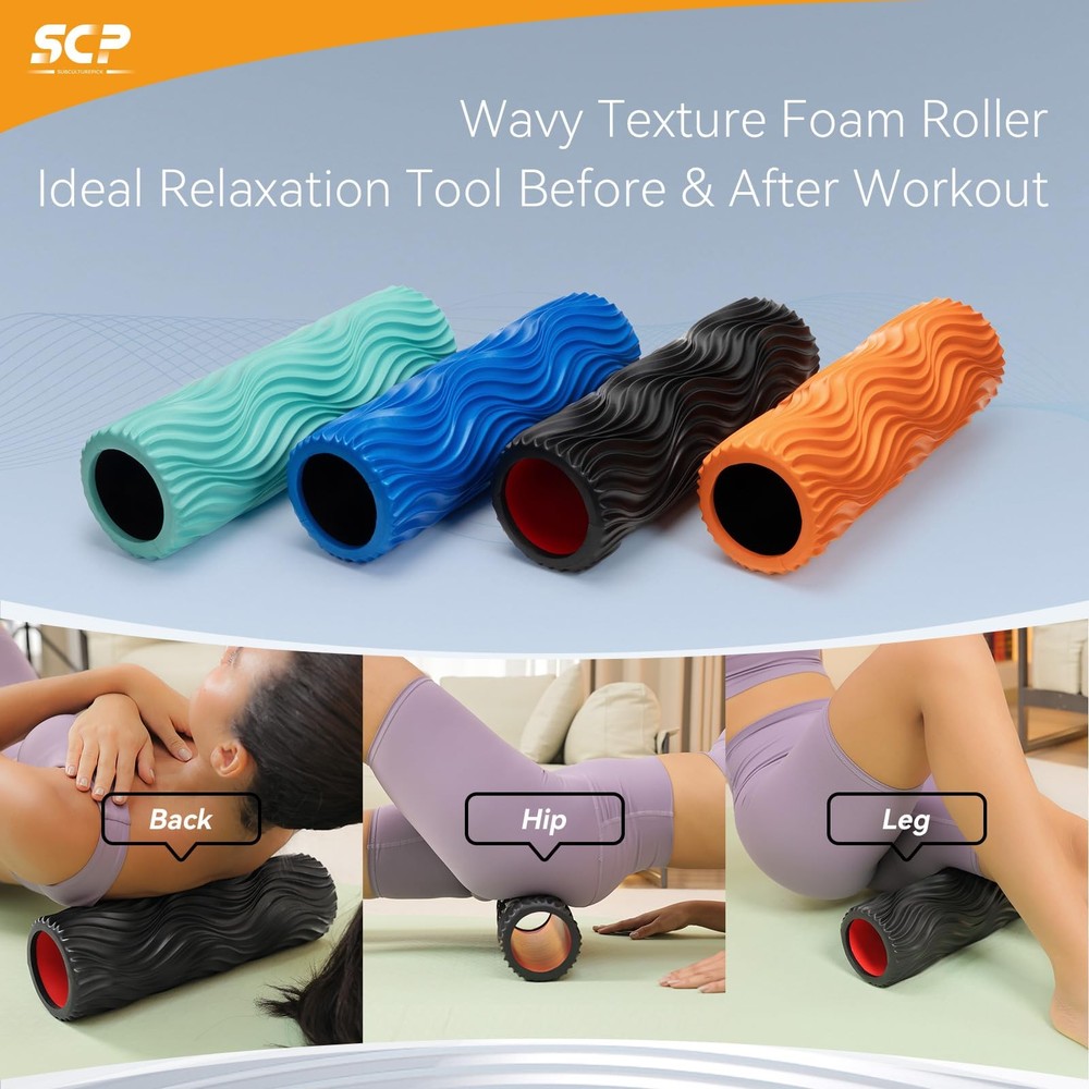 Foam Roller High-Density Exercise Roller, Deep Tissue Muscle Massage, Stretch...