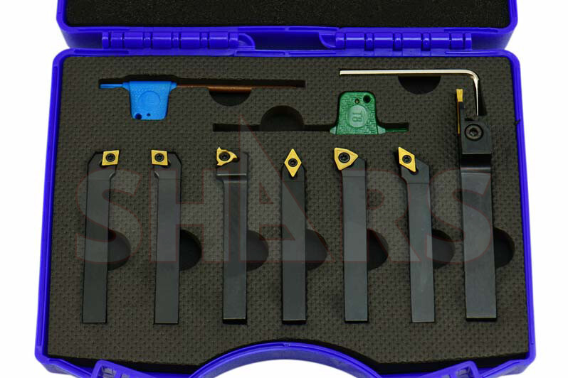 SHARS 7PCS 3/8" INDEXABLE TURNING THREADING LATHE TOOL + INSERT + Certificate S]