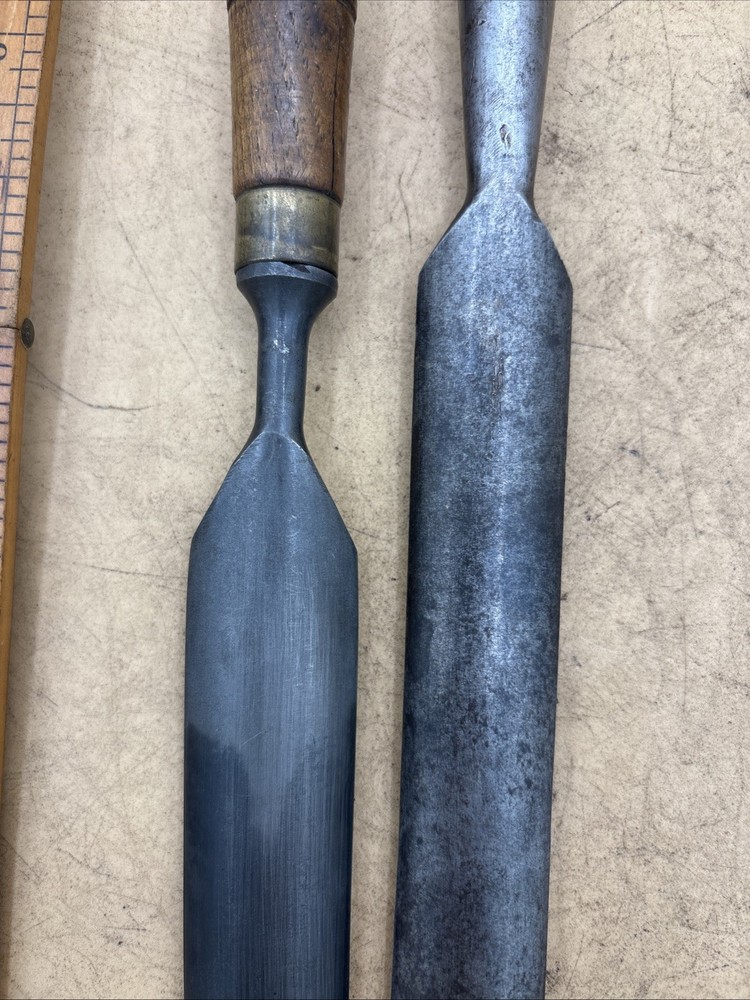 2 Vintage James Swan Gouges Chisels 7/8”, 1” Wide.