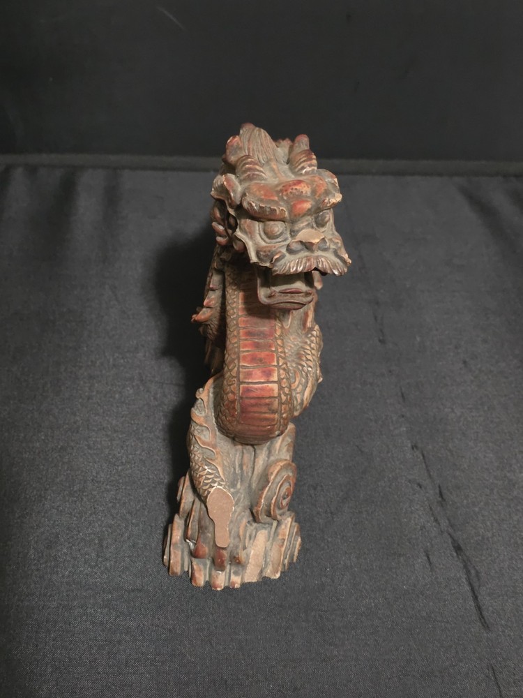 Deep Red Heavy Dragon Statue