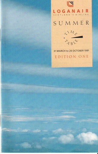 Loganair timetable 1991/03/31