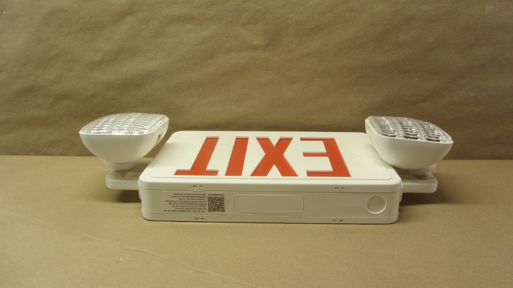Lithonia Lighting Basics LED Exit Sign/Emergency Light Combo, 2-Head Fixture