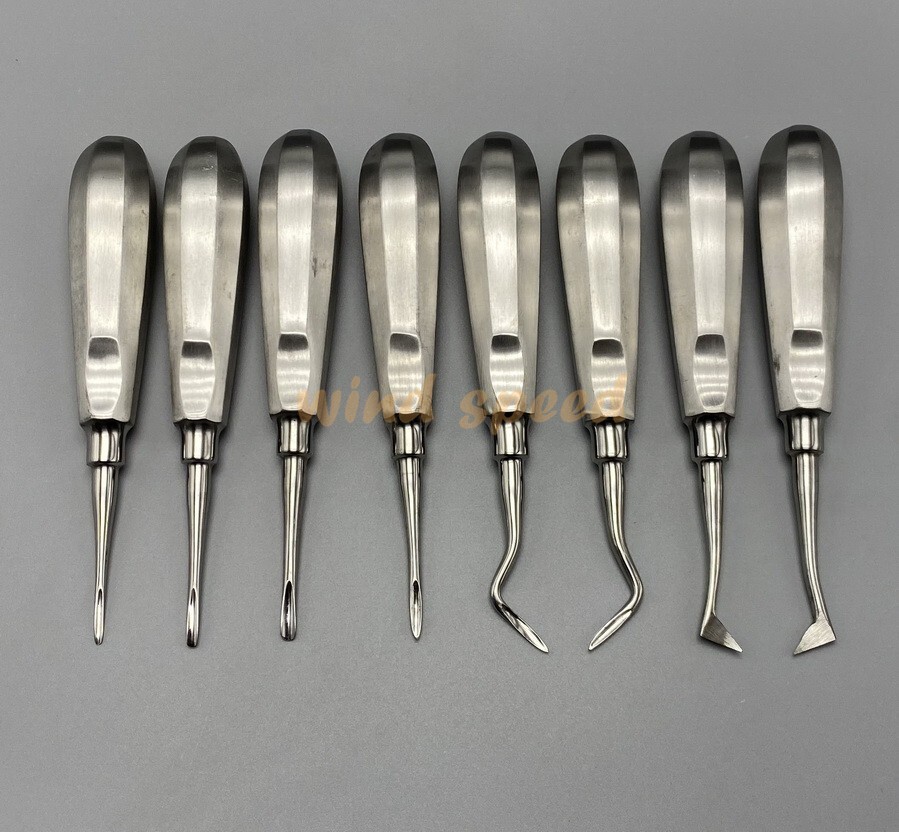 Surgical Tooth Extraction Elevators Surgery Dental Luxation Root Tools 8pcs/Kit