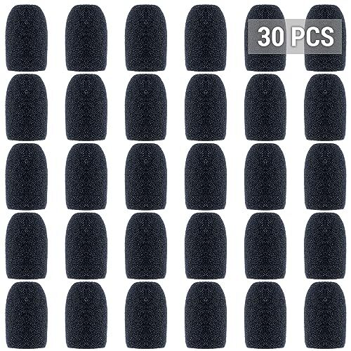 30 Pack Lapel Microphone Windscreen Headset Mic Foam Cover Pads Mini Size