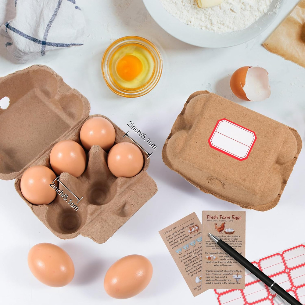 40 Pack 6 Cell Egg Cartons Stackable Storage Containers for Eggs Transport US