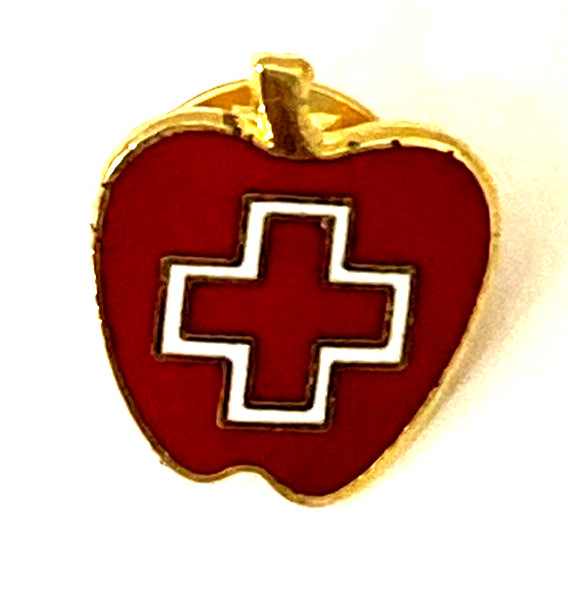 Vintage Red Cross Apple Emblem (C2)