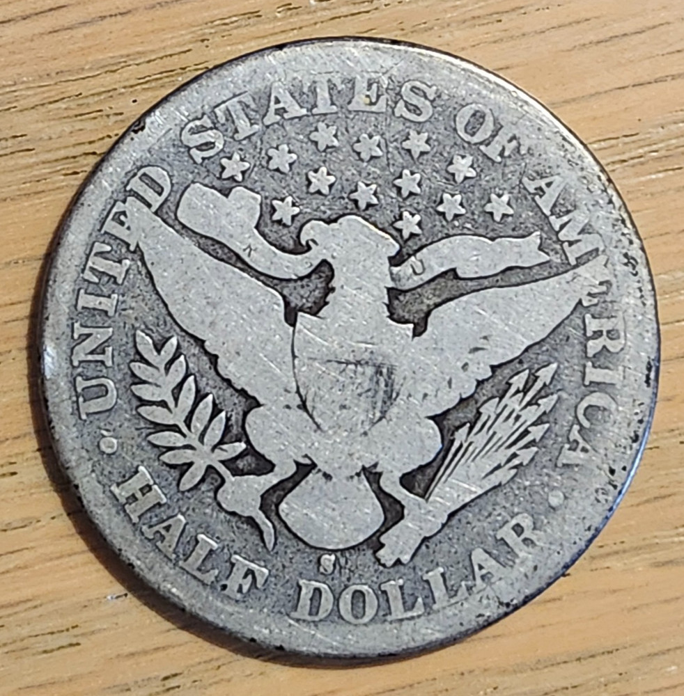 90% SILVER 1895 S BARBER HALF